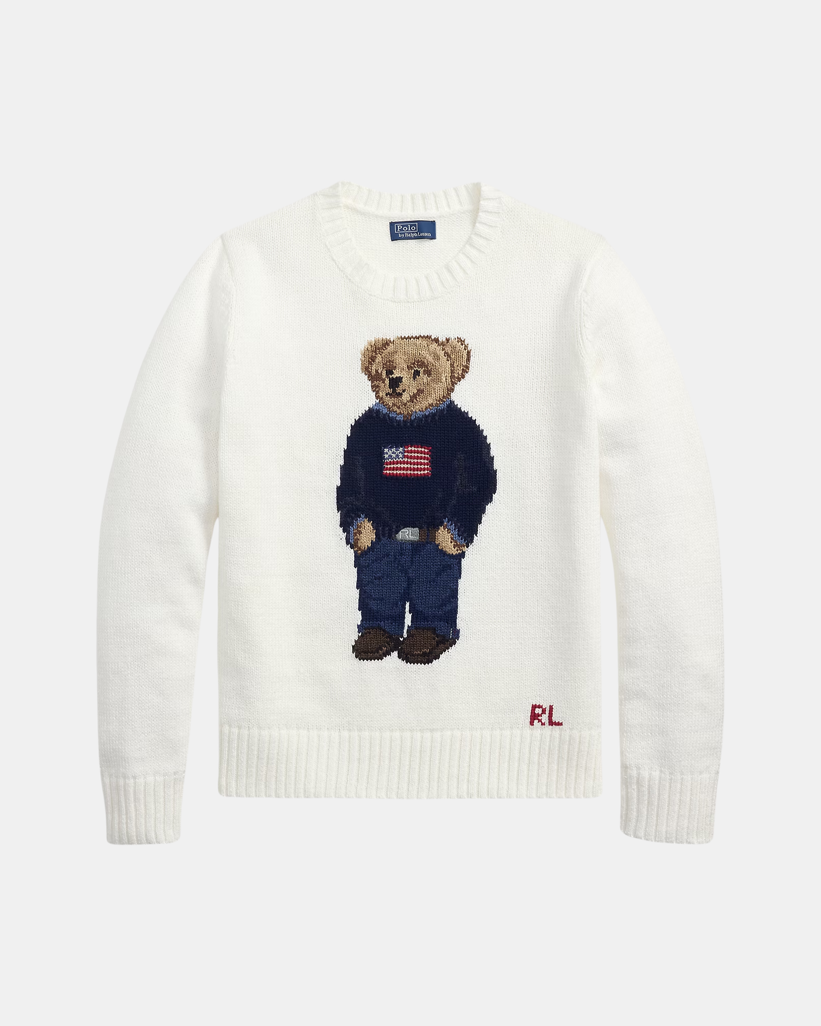Leinen-Baumwoll-Pullover mit Bear