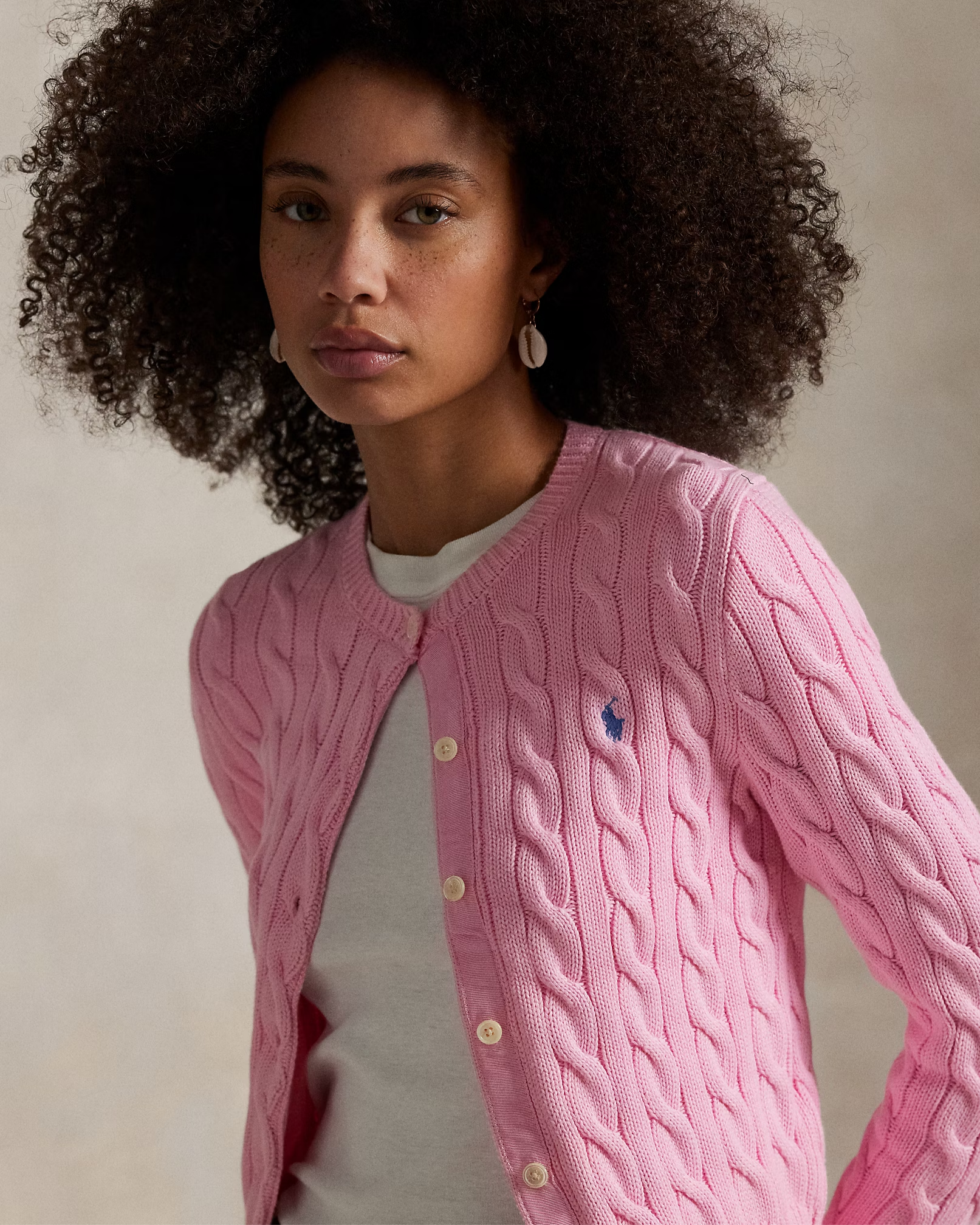 Cardigan aus Baumwolle im Zopfstrick