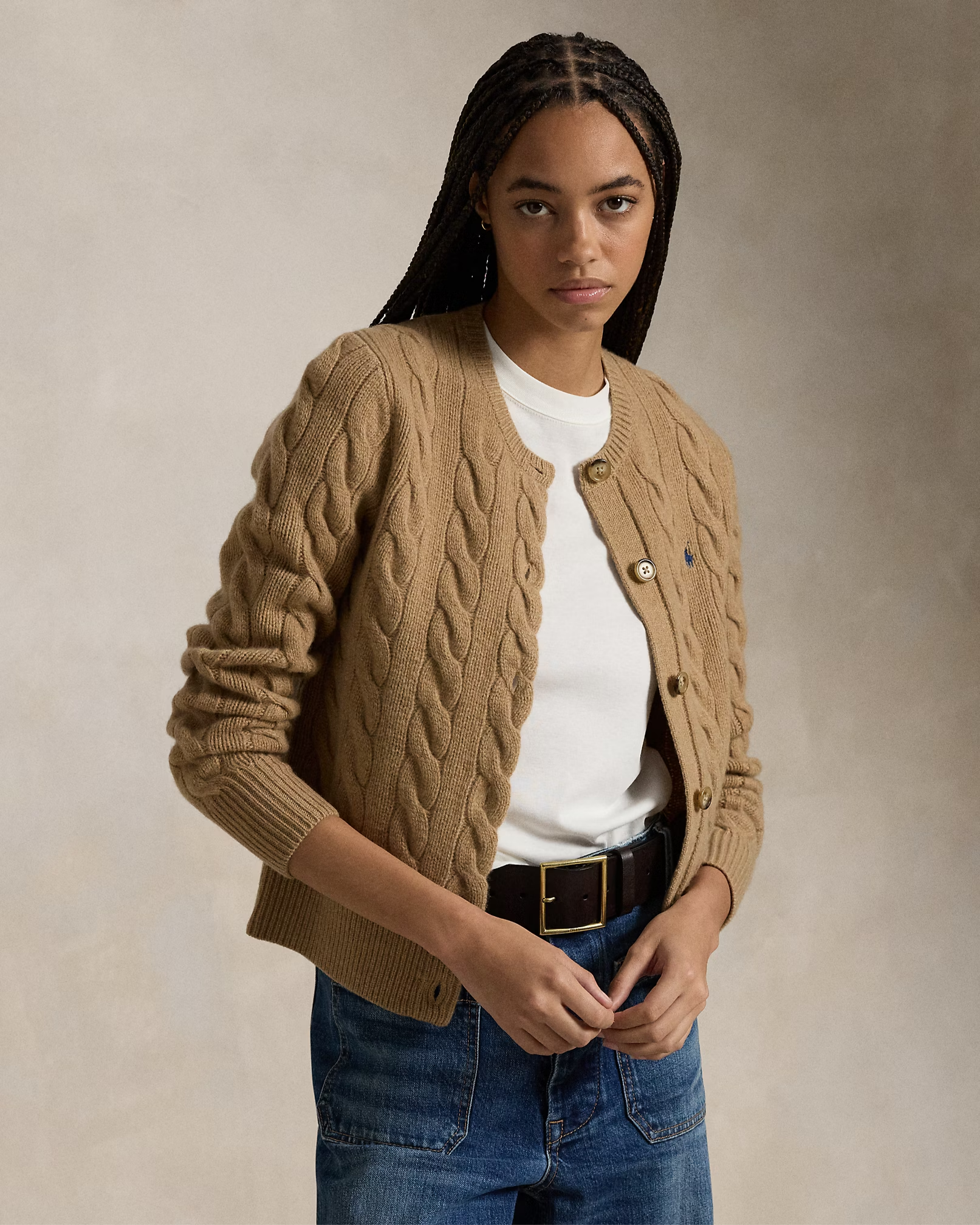 Cardigan aus Baumwolle im Zopfstrick