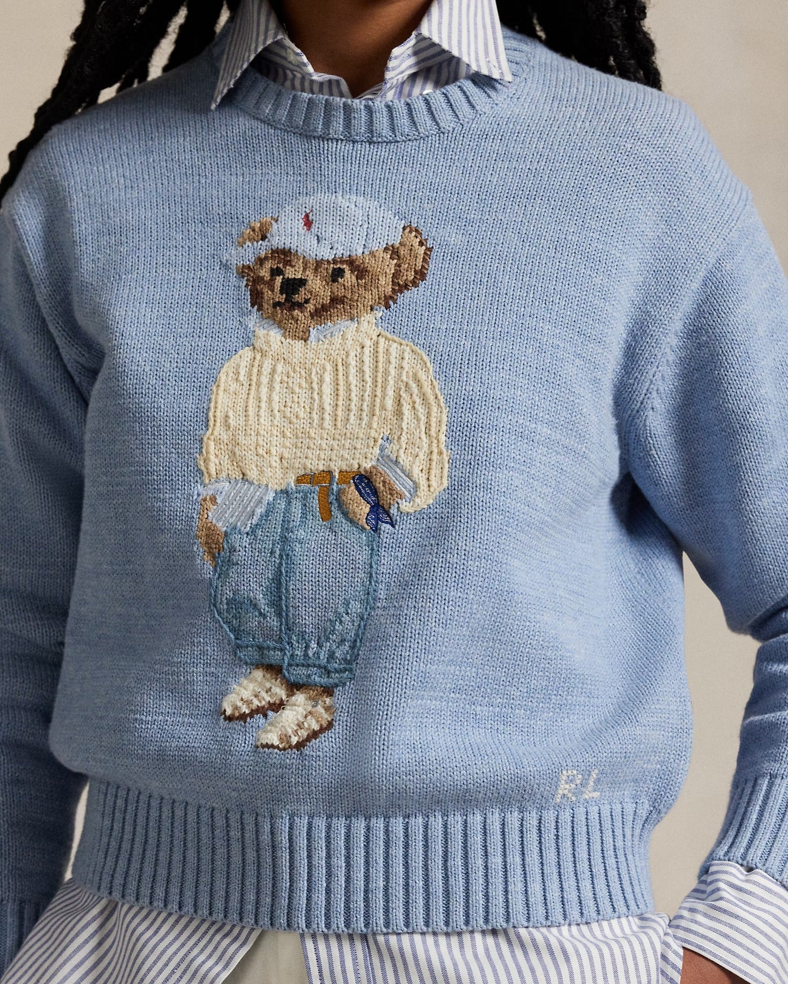 Bear Rundhals-Pullover aus Baumwolle