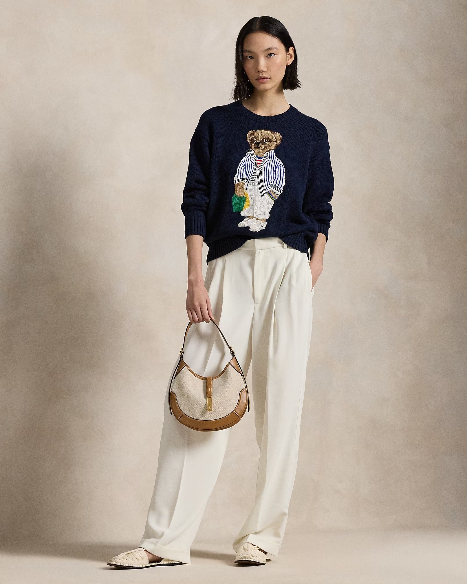 Bear Rundhals-Pullover aus Baumwolle