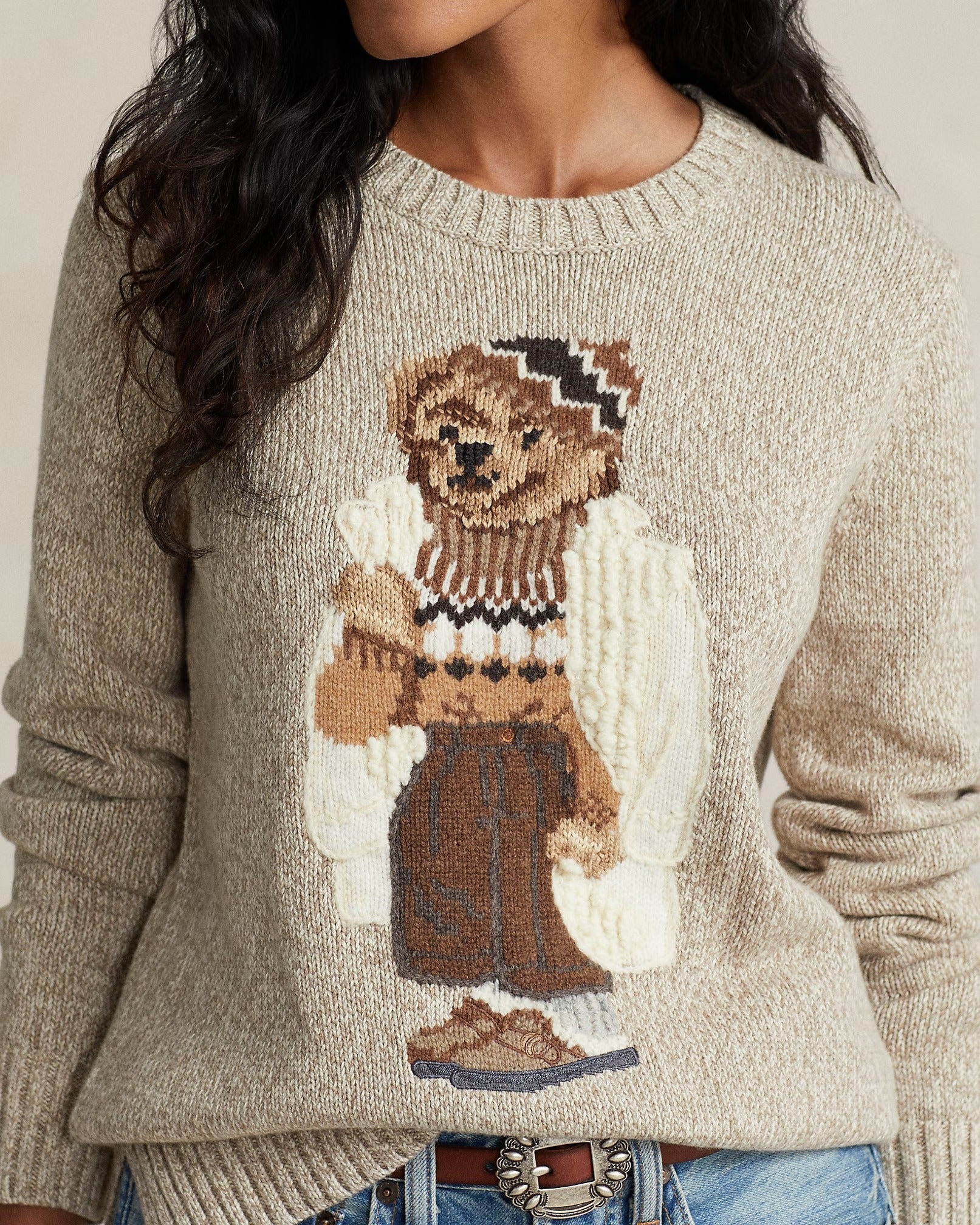 Baumwoll-Kaschmir-Pullover mit Bear