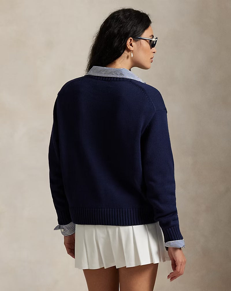 Bear Rundhals-Pullover aus Baumwolle