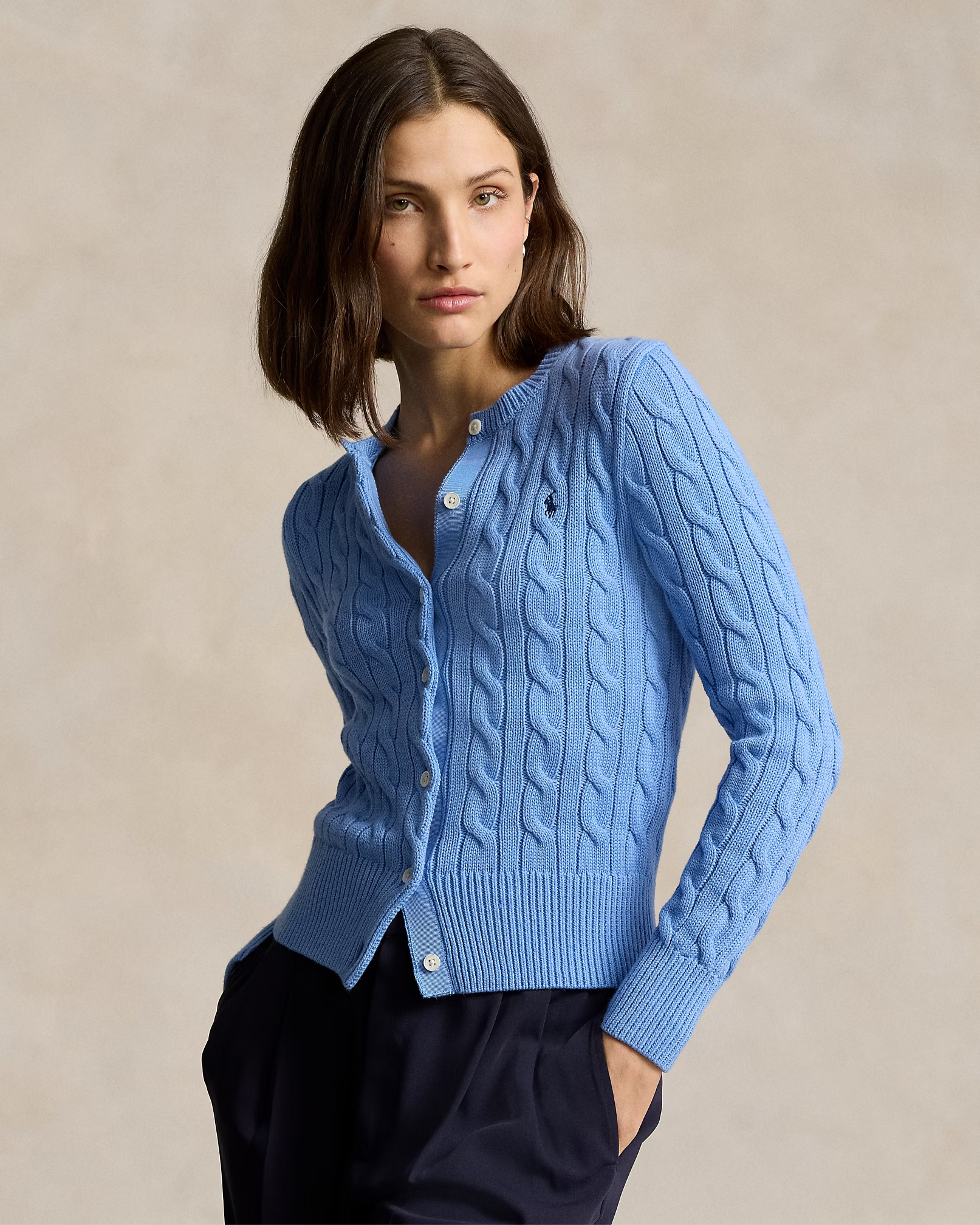 Cardigan aus Baumwolle im Zopfstrick