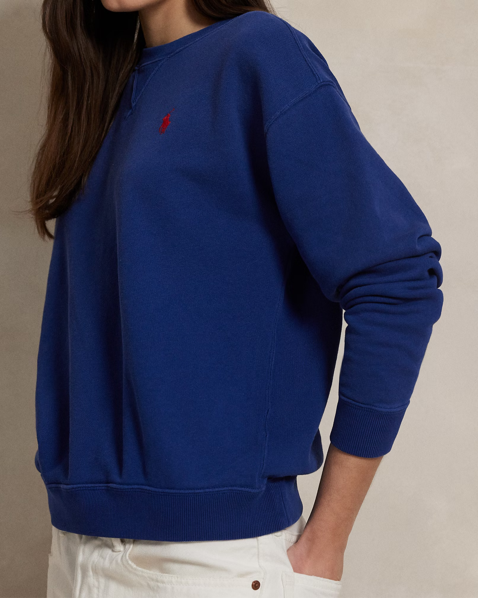 Rundhals-Sweatshirt aus Fleece