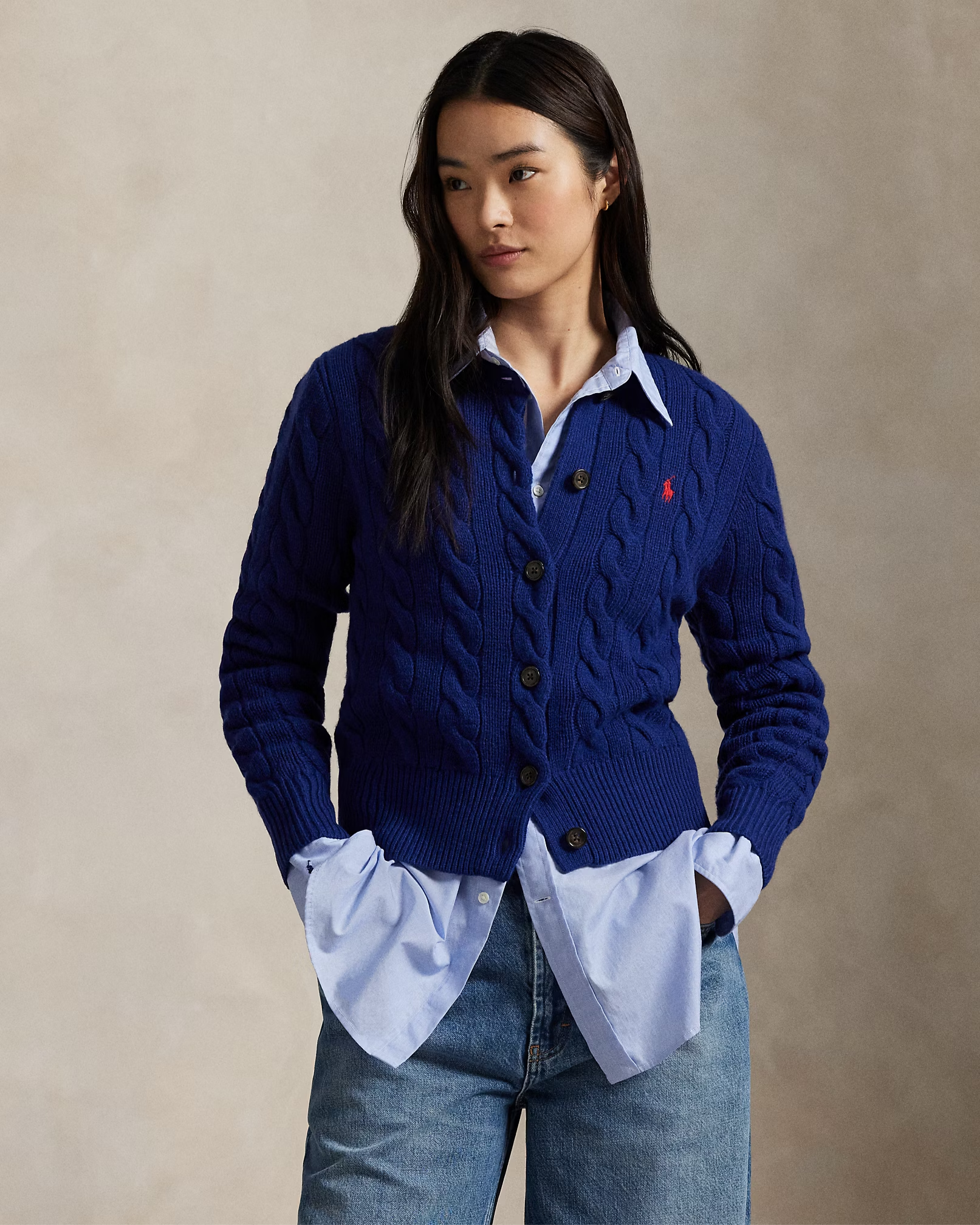 Cardigan aus Baumwolle im Zopfstrick